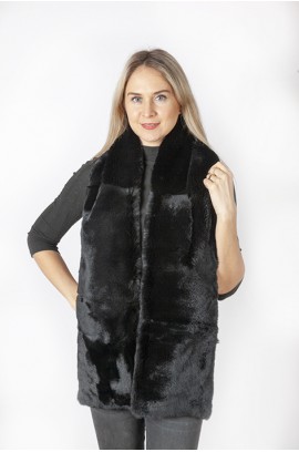 Black rex fur scarf